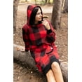 thumbnail image 5 of LazyOne Oversized Hoodie Sweatshirt, Comfortable Loungewear (Red Plaid, S/M), 5 of 7