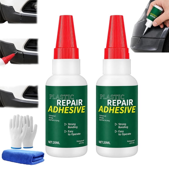 Multi-Purpose Car Bumper Repair Adhesive, Plastic Repair,Bumper Glue for Cars, Quick-Curing Plastic Repair Adhesive for Bumper, Trim, Plastic Cracks & Breaks(2pcs)