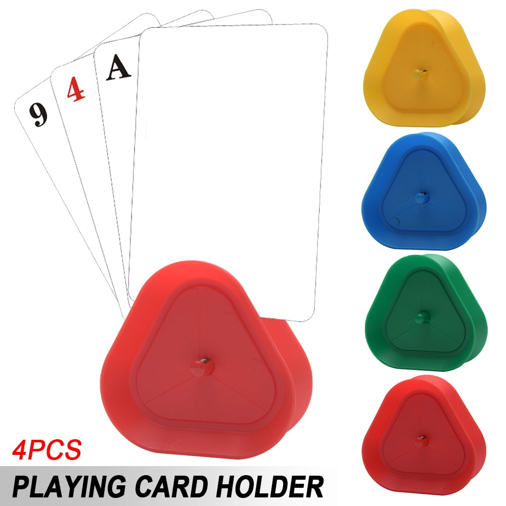 4PCS Playing Cards Holder Triangular Poker Cards Holder For Cards Games US