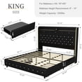 thumbnail image 2 of SIBEDS Queen LED Bed Frame with Galaxy Projector, Charging Station, 52" Headboard & 2 Drawers, No Box Spring Required, 2 of 9
