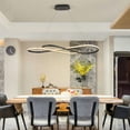 thumbnail image 6 of 39inch Modern LED Pendant Light, Infinity Design Hanging Ceiling Fixture, Adjustable Height, Dimmable for Living Room, Dining Room, Bedroom, Black Finish, 6 of 8