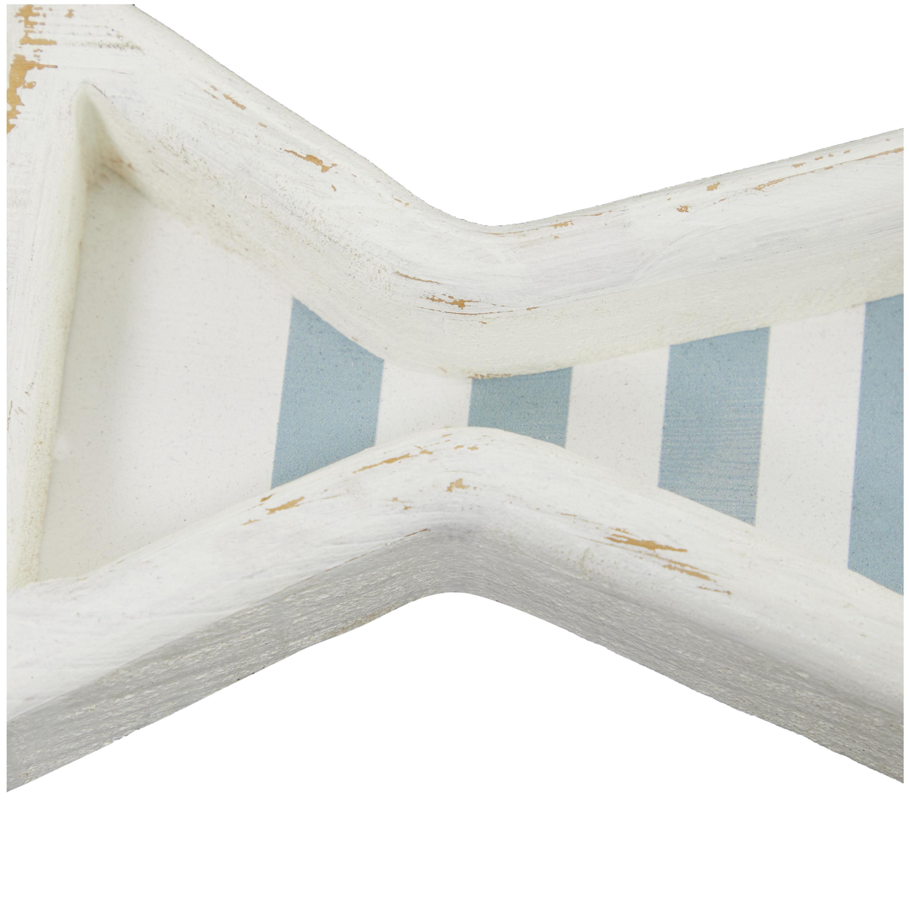 DecMode 21", 16"W White Wood Fish Tray, 2-Pieces