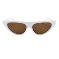thumbnail image 4 of de terre Ojos de Gato con Marco Plástico Solar UV400 Unisex para Conducción Deporte Lente Marrón Marco Blanco Salvador Gafas de sol del ojo de gato de las mujeres, 4 of 5