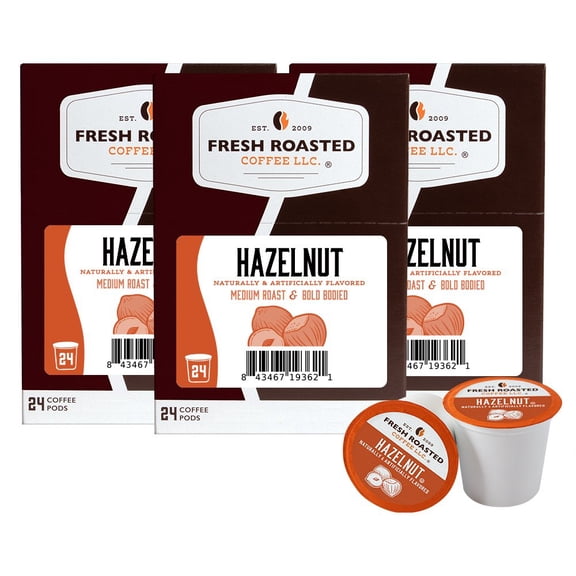 Fresh Roasted Coffee's Flavored Coffee Collection, Hazelnut, 72 K-compatible Pods