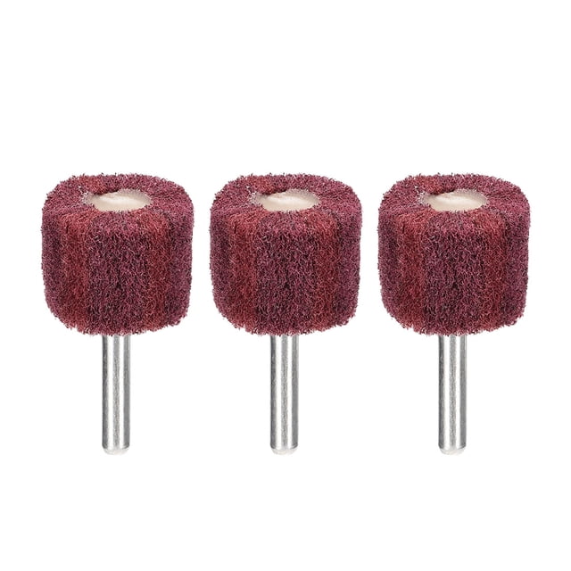 Unique Bargains Roues Abrasives 30mmx25mm Roues de Polissage avec Tige de 6mm 3 Pcs