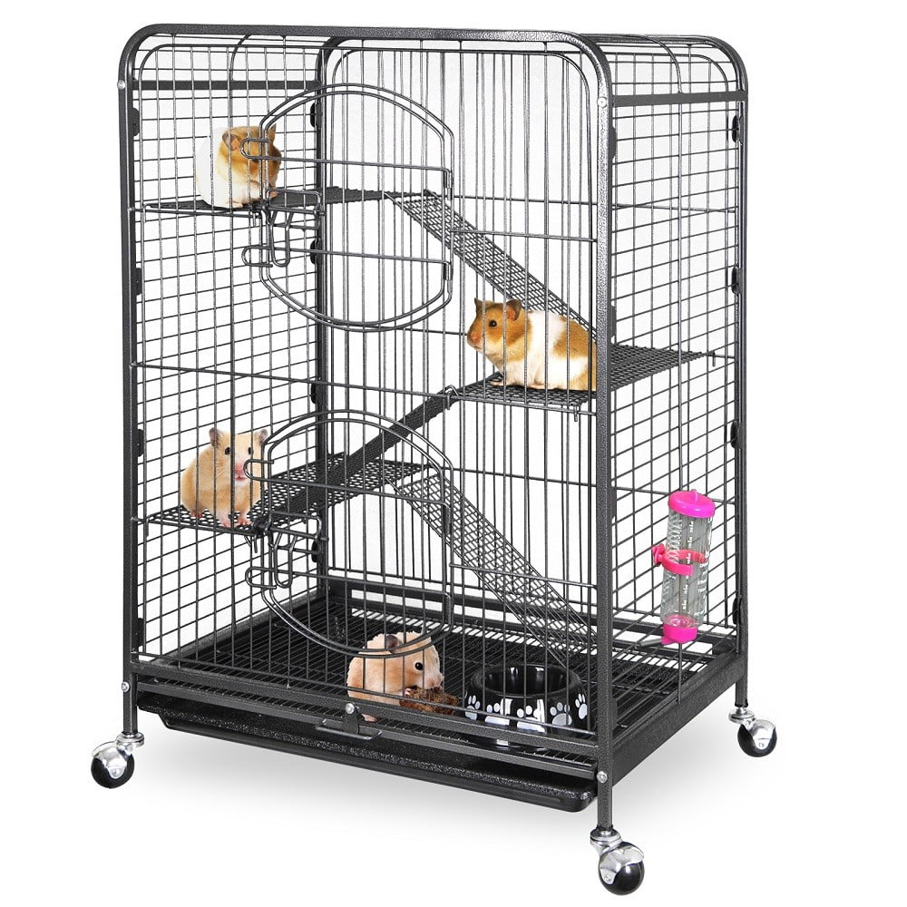 LINJH 4 Level Indoor Ferret Rabbit Cage Large Space Ferret Pet Cat w/2 Doors
