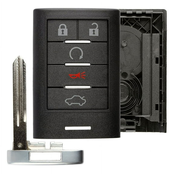 KeylessOption Keyless Entry Remote Smart Key Fob Case Shell Button Pad Cover Housing for 2005-2014 Cadillac CTS STS