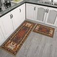 thumbnail image 2 of Boho Kitchen Rugs Sets of 2, Vintage Washable Anti Fatigue Kitchen Runner Mats for Floor, Non Slip Comfort Standing Holiday Decor Mat for Sink, Laundry, Office 17"x 47"+17"x 30", 2 of 6
