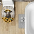thumbnail image 4 of ZUXONGSY Cow Sunflower Toilet Lid Seat Cover Machine Washable Seat Covers Butterfly Easy to Install Toilet Lid Cover Keep Dust Stain Off Bathroom Accessories Decoration, 4 of 6