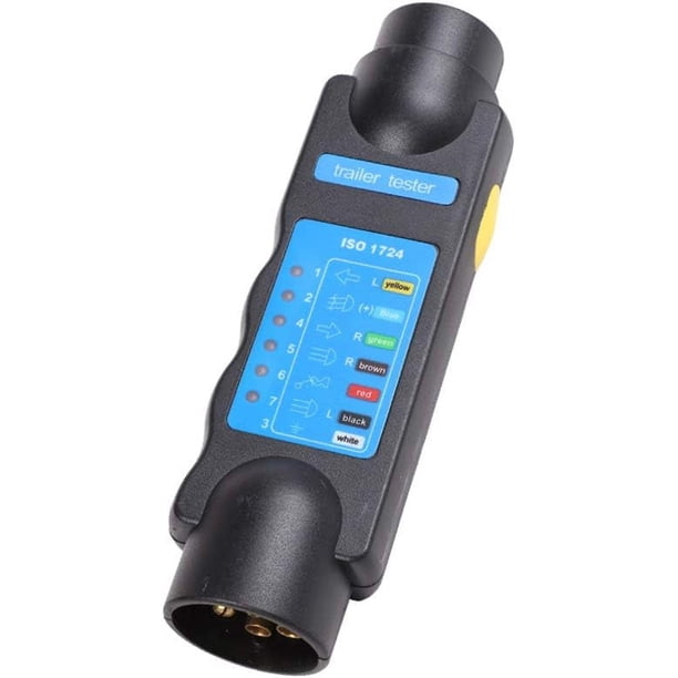 Probador de remolque de 7 pines, probador de remolque de automóvil de 7 pines, herramientas de diagnóstico de cableado de circuito de luces de probador de remolque de 12 V (probador de