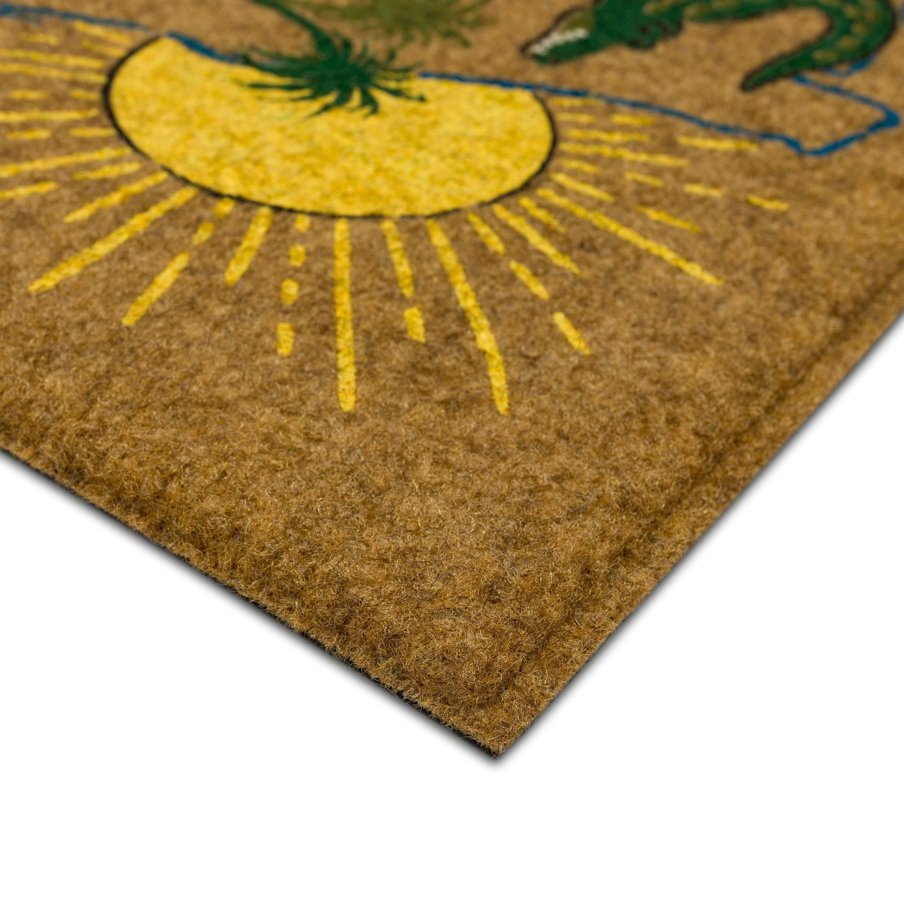 Mohawk Home Florida Indoor/Outdoor All Weather Polyester Rubber Backed Rectangle Doormat, Tan, 18" x 30"