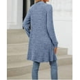 thumbnail image 3 of Aricy Ribbed Knit Cardigan Sweaters for Women Long Dusters Cozy Soft Knitwear Lightweight Open Front Sweater Solid Color Coat Warm Long Sleeve Shrug Cardigans with Pockets, 3 of 5