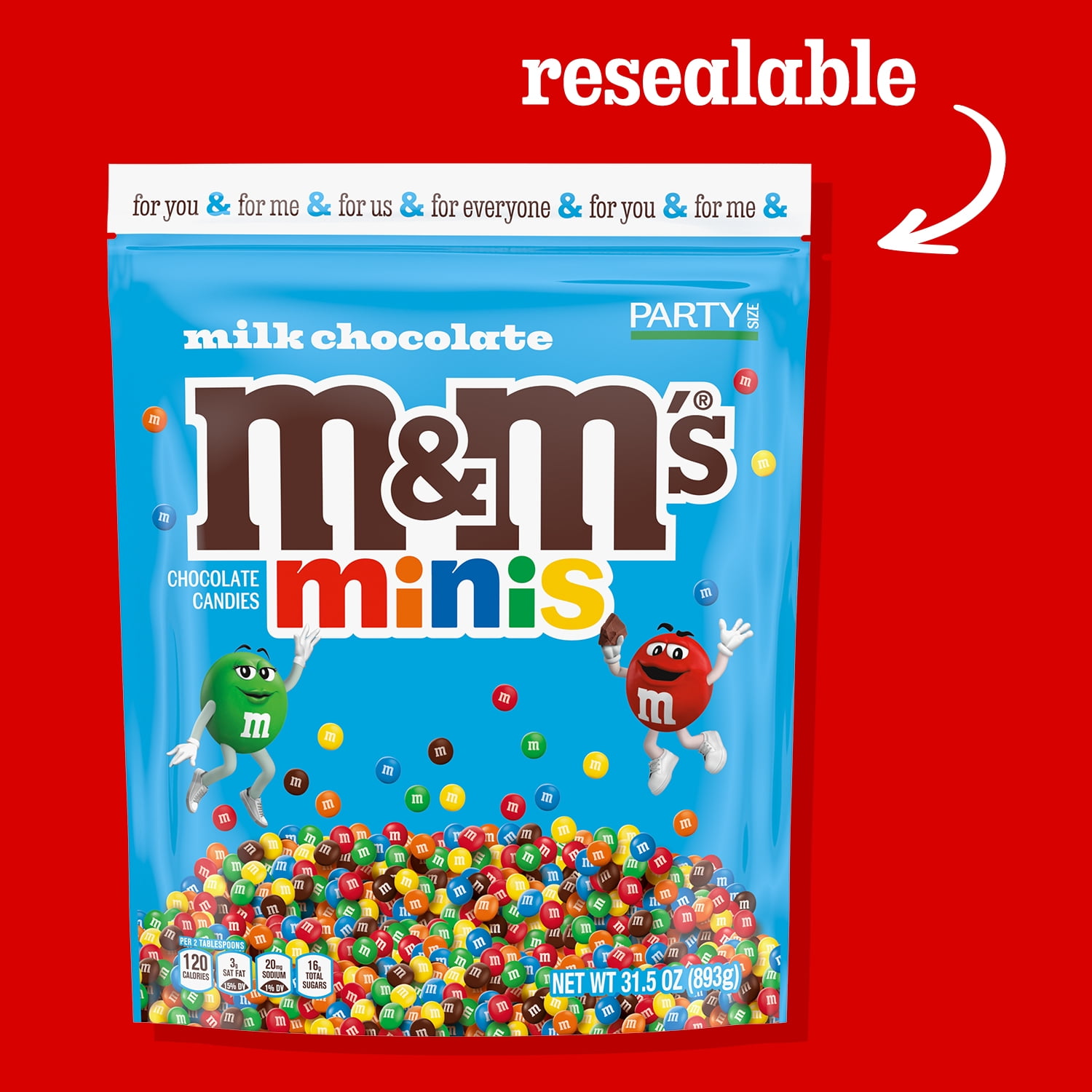 M&M's Family Size Milk Chocolate Candy - 10 oz Resealable