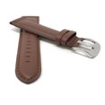 thumbnail image 2 of 22mm Leather Watch Band Strap, Mat Finish, Tone-on-Tone Stitching, Stainless Steel Buckle, 2 of 7