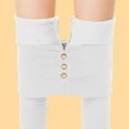 thumbnail image 5 of Women's Solid Color Leggings Casual Fleece-Lined High Waisted Legging Thermal Winter Pants with Pockets White 2XL, 5 of 7