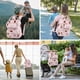 thumbnail image 2 of Mochila para pañales, bolsa de pañales para mamá, mochila grande rosa para pañales para niñas, mochila para mamá con estampado floral para viajes de trabajo y vacaciones con bolsillos aislados y corre, 2 of 5