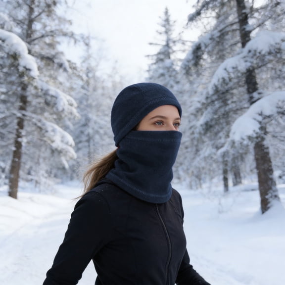 Fleece Headband, Winter Balaclava Hat for Men & Women, Windproof Neck Warmer & Ear Protection for Skiing Cycling Running