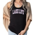 thumbnail image 3 of Trendy Lake Life Tank Top for Women and Teens Cute Pastel Summer Shirt Black Tank Top Medium, 3 of 4