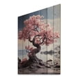 thumbnail image 2 of Designart "Pink blossom Serenity II" Floral & Botanical Print on Natural Pine Wood, 2 of 5