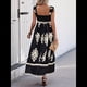 thumbnail image 4 of Vestido Bohemio con Cuello Cuadrado para Mujer, Informal, , para y Verano, Ideal para Vacaciones en la Playa 2025. Negro L, 4 of 9