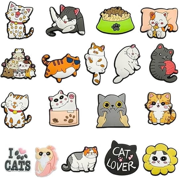 Cute Animal Shoe Charms - Cats, Dogs Shoe Decoration Charms, Charms for Shoes Bracelet Wristband Clog Sandals Birthday Party Favors Gifts Boys Girls Teens