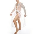 thumbnail image 4 of Albornoz de encaje largo para hombre, Kimono transparente, conjunto de pantalones en T con abertura, ropa interior Sexy en perspectiva Fridja nalpqowj15436, 4 of 9