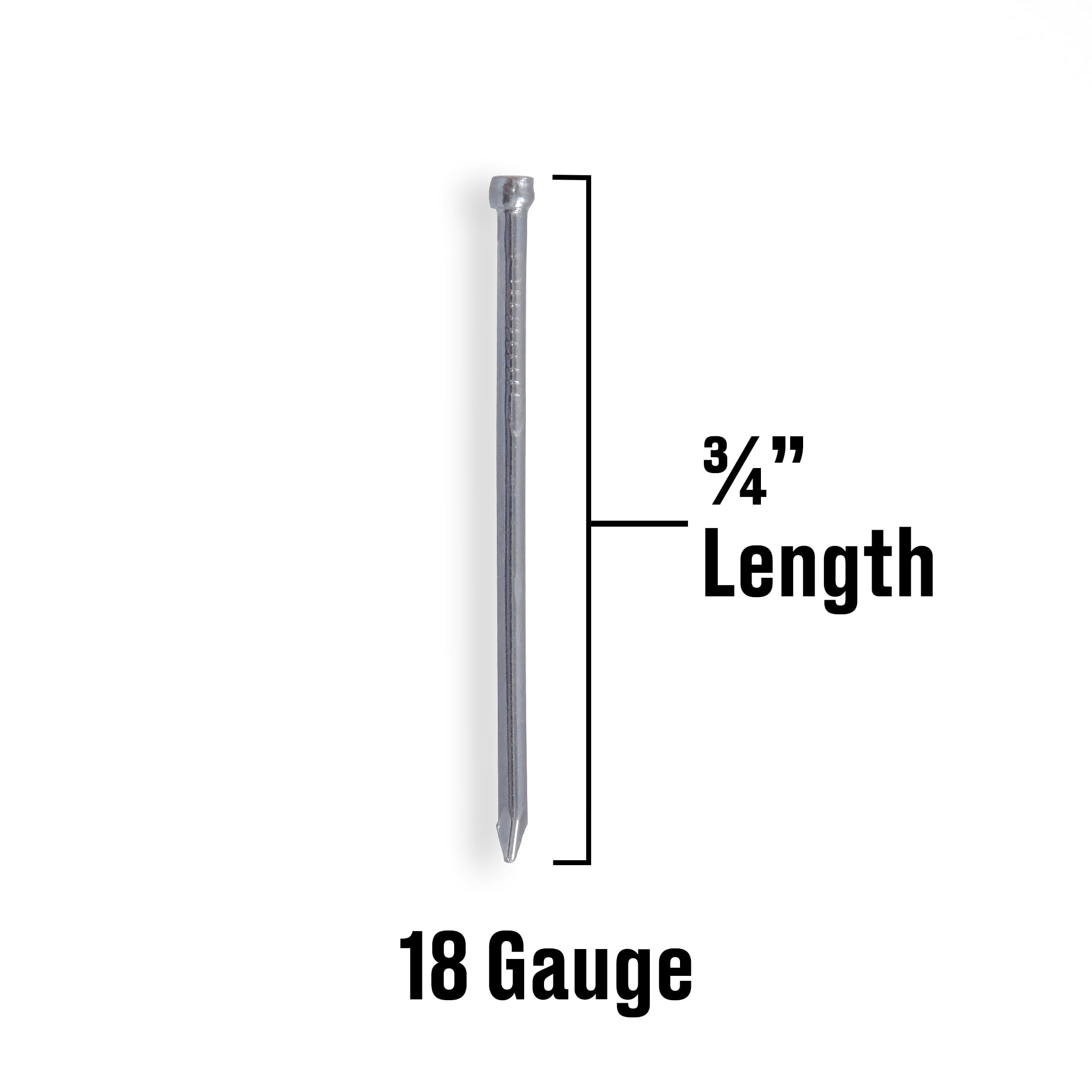 Fas-n-tite Bright Wire Finishing Nails, 3/4 x 18, Steel, Silver, Interior Nails