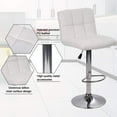 thumbnail image 3 of Dkelincs  PU Leather Swivel Bar Stools Set of 2 Counter Height Bar Stools Adjustable Bar Chairs with Chrome Base & Footrest, White, 3 of 7
