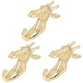 thumbnail image 4 of FRCOLOR 3pcs Giraffe Hook Brass Hook Wall Hook Hanging Giraffe Hook for Coat Hat Towel, 4 of 8