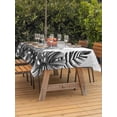 thumbnail image 2 of Outdoor Tablecloth with Umbrella Hole and Zipper, Grey Black Leaves Rectangle Table Cloth 60x120 Inch Waterproof Tablecloth, Summer Botanical Watercolor Leaf Picnic Table Cover for Patio Camping, 2 of 7