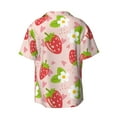 thumbnail image 2 of Wukai Strawberry Floral Men's Casual Short-Sleeve Button Down Shirt - Lightweight Summer Dress Shirt for Daily Wear-X-Large, 2 of 7