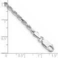 thumbnail image 2 of 925 Sterling Silver Rhodium Plated 2.5mm Sparkle-Cut Rope Chain Bracelet 8 Inch Link Bracelet for Women and Men, 2 of 2