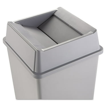 Rubbermaid Commercial 2664GRAY Swing Top Lid for Square Waste Container, Plastic, Gray