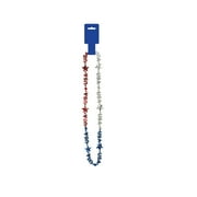 Party Central Club Pack of 12 Red and Blue Beaded USA Necklaces with Patriotic Stars 36"