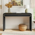 thumbnail image 1 of HMSHA Console Table with Drawers Black Narrow Entryway Table with Drawers Wooden Sofa Couch Table for Living Room,Entryway,Hallway, 1 of 12