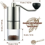 Portable Manual Coffee Grinder - Conical Burr with 5 Adjustable Settings for Smooth Grinding, Perfect for Espresso Enthusiasts at Home, Office, or Camping