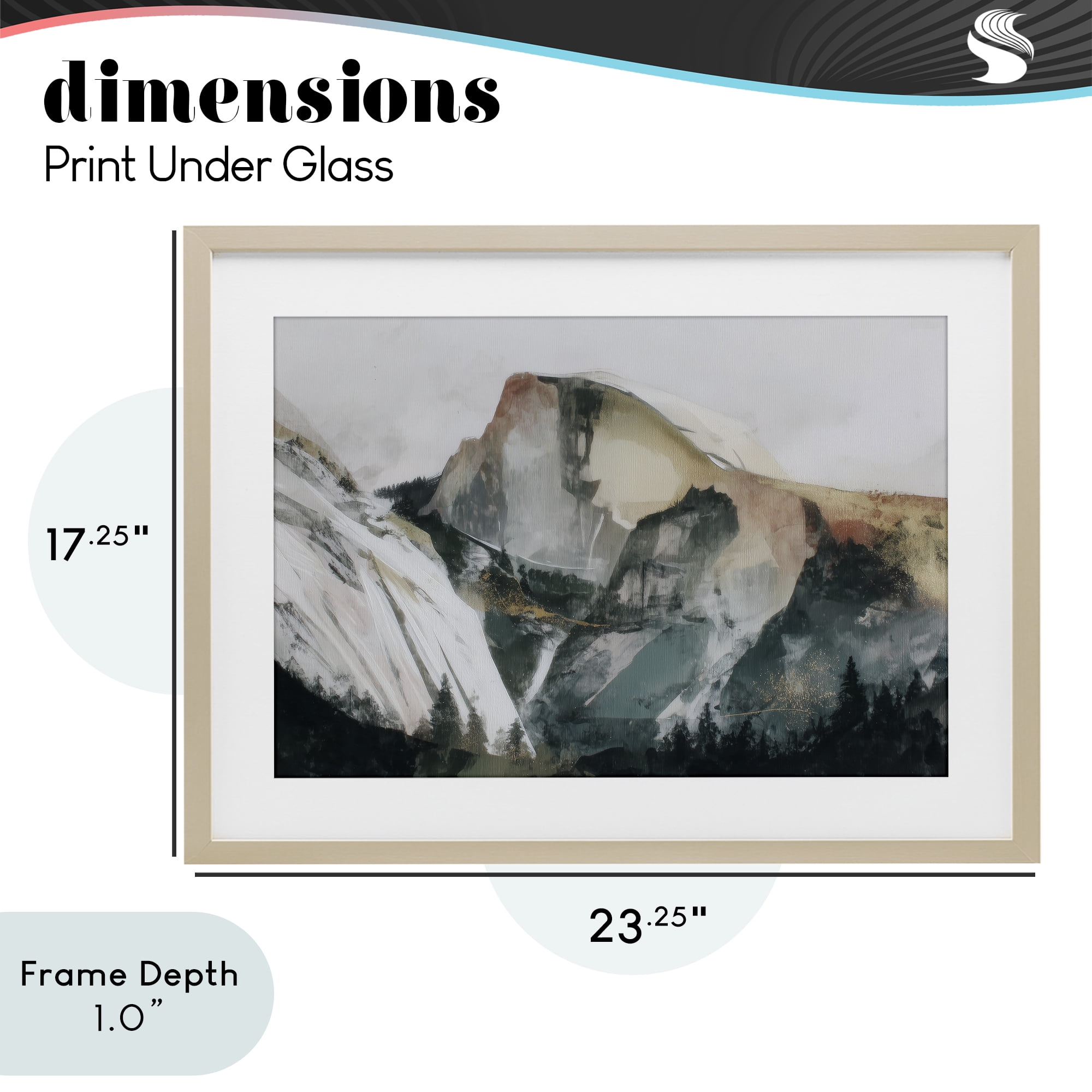 Stupell Industries Abstract Sierra Nevada Mountain Birch Framed Print Under Glass, design by Chromatic Storm Studio