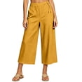thumbnail image 3 of Khunlpohl Cotton Linen Capris Pants for Womens Wide Legs Casual Loose Pant Fashion Lightweight Capri Trousers with Pockets, 3 of 4