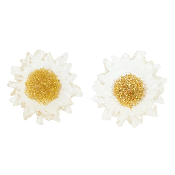 Unique Bargains 1 Pair Shoelace Charms Sunflowers Fashion Shoe Accessories Yellow