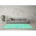 thumbnail image 3 of Ahgly Company Indoor Rectangle Solid Turquoise Blue Modern Area Rugs, 4' x 6', 3 of 4