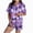 H270-Purple, variant on TOWED22 Womens Halloween Silk Satin Pajamas Short Sleeve PJS Shorts Set Soft Ghost Pumpkin Button Down Sleepwear 2 Piece Loungewear(Grey,3XL)