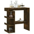thumbnail image 2 of vidaXL Bar Table with Storage Rack Smoked Oak 100x50x101.5cm Engineered Wood, 2 of 4