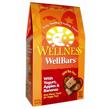 Wellness WellBars Yogurt, Apples & Bananas Dry Dog Treat, 20