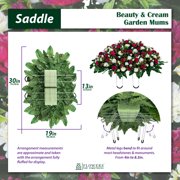 Sympathy Silks Cemetery Saddle 10 Silk Beauty and Cream Garden Mums