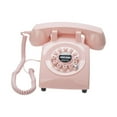 thumbnail image 4 of GUOOL Guestbook Wedding Phone Desk Telephone Record Messages Antique Vintage Corded Phone for Desk Retirement Party Decor Pink, 4 of 9
