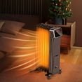 thumbnail image 1 of Harmijoy 1500W Electric Radiant Heater, Oil Filled Space Heater w/ Remote, Adjustable Thermostat, 24H Timer & 3 Heating Levels, Portable Indoor Heater w/ Overheat & Tip over Protection, 1 of 10