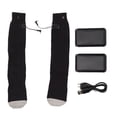 thumbnail image 3 of Chaussettes chauffantes électriques à piles rechargeables en pur coton 3 modes de réglage USB rechargeables pour homme et femme Chaussettes d'hiver, 3 of 14