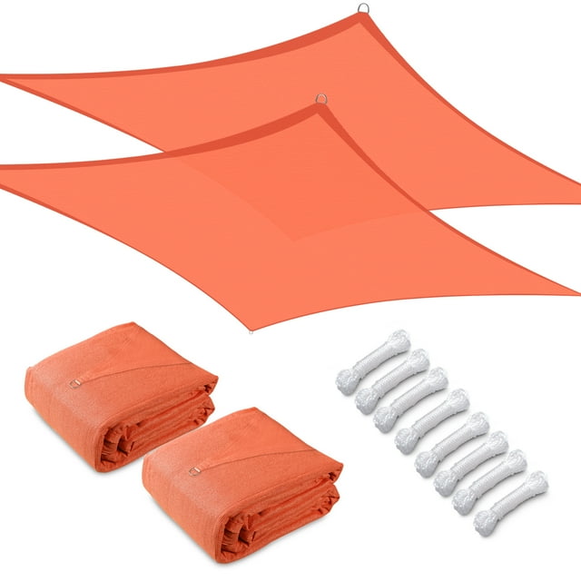 Yescom 2 Pack 18x18 Ft 97% UV Block Square Sun Shade Sail Canopy Outdoor Patio Poolside