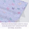 thumbnail image 6 of Kids Twin Sheet Set - Girls Light Purple Twin Sheet Set - Kids Toddlers Twin Microfiber Fitted Sheets - Girls Sheet Butterfly Floral Printed, 6 of 6