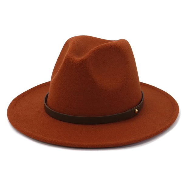 Sombreros Qarigey de lana con hebilla de cinturón color Rojo oscuro 58cm
